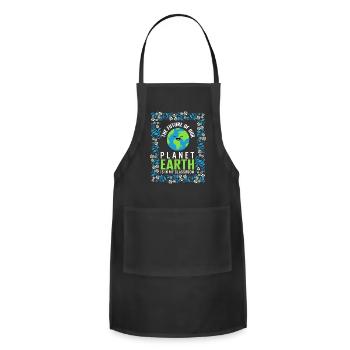 Earth Shirt, The Future Of The Planet Earth - Adjustable Apron - black - Front - Julia (174cm)