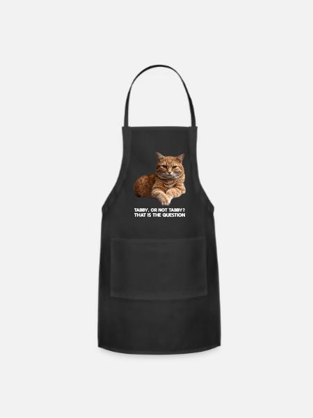Orange Tabby Cat Meme - Adjustable Apron - black