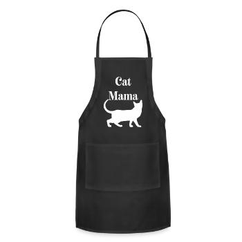 Cat Mama Feline Love Cat Lady - Adjustable Apron - black - Front - Julia (174cm)
