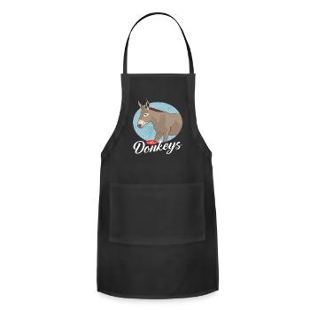 Donkey Funny Love Donkeys - Adjustable Apron - black - Front - Julia (174cm)