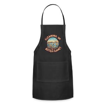 CLEANING UP FOR A BETTER PLANET - Adjustable Apron - black - Front - Julia (174cm)