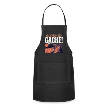 Geocaching Will Hike For Cache Treasure Hunting - Adjustable Apron - black - Front - Julia (174cm)