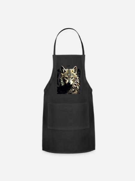 The wolf - Adjustable Apron - black