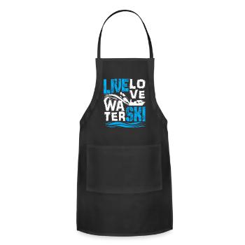 Water Skiing Live Love Water Ski Lake Water Skier - Adjustable Apron - black - Front - Julia (174cm)