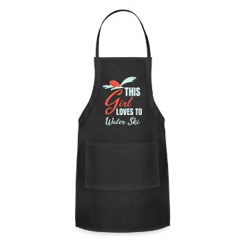 This Girl Loves To Water Ski Jetski Water Sports - Adjustable Apron - black - Front - Julia (174cm)
