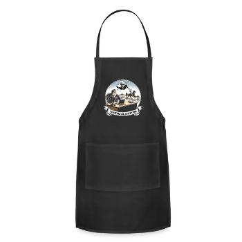 Jousting Knight Medieval Renaissance Armor Horse - Adjustable Apron - black - Front - Julia (174cm)