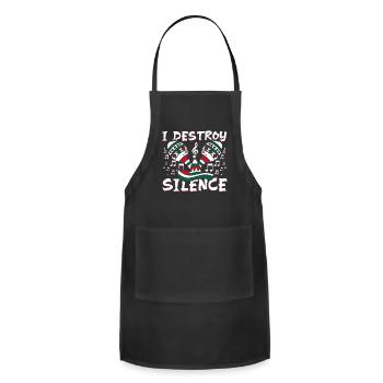 Maracas player I destroy silence - Adjustable Apron - black - Front - Julia (174cm)