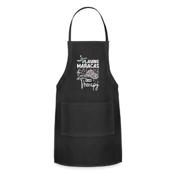 Playing maracas is my therapy - Adjustable Apron - black - Front - Julia (174cm)