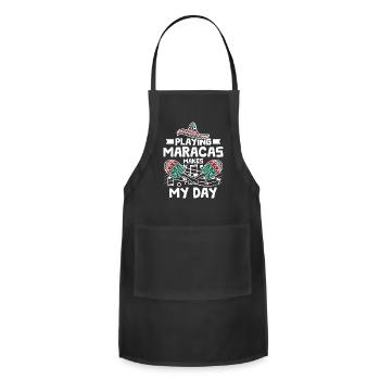 Playing maracas makes my day - Adjustable Apron - black - Front - Julia (174cm)