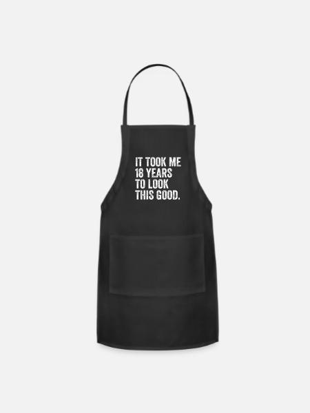18 Years To Look This Good 18th Birthday - Adjustable Apron - black
