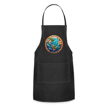 Pizza Planet Earth - Adjustable Apron - black - Front - Julia (174cm)