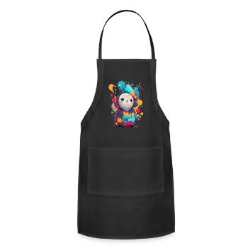 Colorful Rainy Day: Fluffy Delight - Adjustable Apron - black - Front - Julia (174cm)
