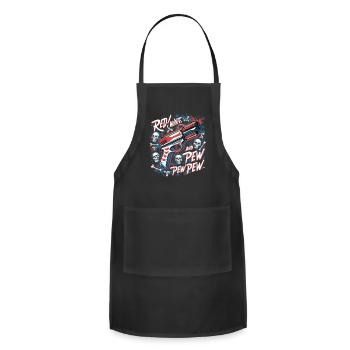 Red White and Pew Pew Pew - Adjustable Apron - black - Front - Julia (174cm)