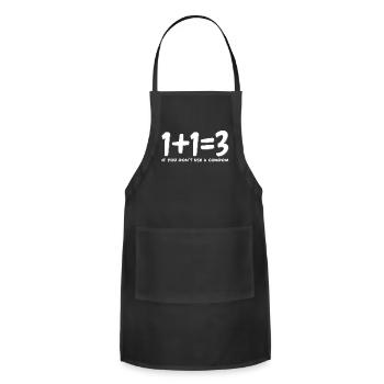 Funny 1+1=3 If You Don't Use a Condom Math Humor - Adjustable Apron - black - Front - Julia (174cm)