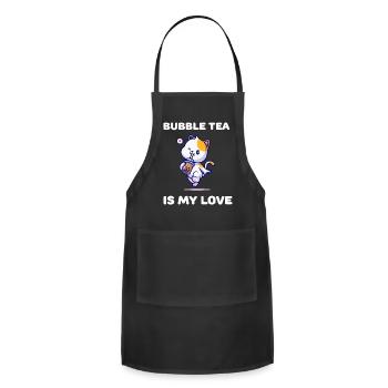 Bubble Tea is my love - Adjustable Apron - black - Front - Julia (174cm)
