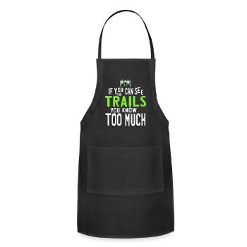 Chemtrails Conspiracy Theory and Secret Weather - Adjustable Apron - black - Front - Julia (174cm)