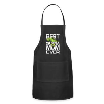 Best Iguana mom ever - Adjustable Apron - black - Front - Julia (174cm)