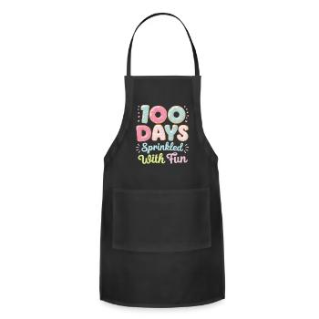 100 Days Sprinkled With Fun Cute Donut 100th Day - Adjustable Apron - black - Front - Julia (174cm)