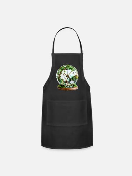 Nature-Themed Clock - Adjustable Apron - black