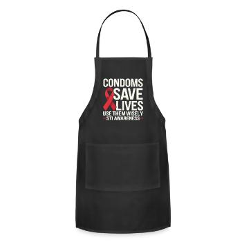 STI Awareness Sexually Transmitted Infections - Adjustable Apron - black - Front - Julia (174cm)