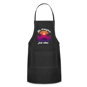 NO THOUGHTS JUST VIBES - Adjustable Apron - black - Front - Julia (174cm)