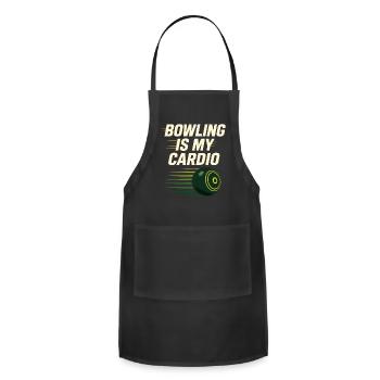Lawn Bowling Retro Club Sport Bocce Player Vintage - Adjustable Apron - black - Front - Julia (174cm)