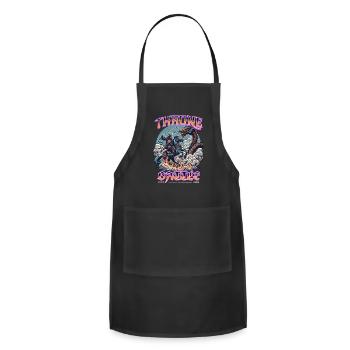 Throne Battle T Shirt Design - Adjustable Apron - black - Front - Julia (174cm)