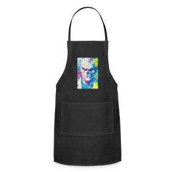 Half Human Half Skull Pop Art - Adjustable Apron - black - Front - Julia (174cm)