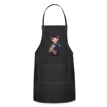 Ink-ed Sphynx - Adjustable Apron - black - Front - Julia (174cm)