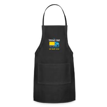 I'm A Trucker Dad, Yellow Truck Gift Truckers Papa - Adjustable Apron - black - Front - Julia (174cm)