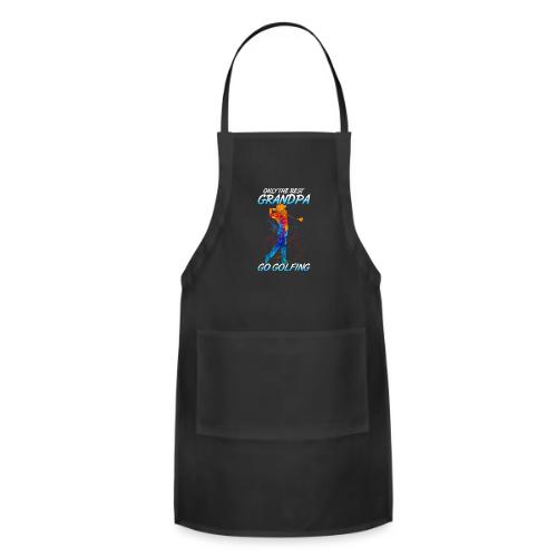 Best Grandpa Golf Gift - Colorful Watercolor Tee - Adjustable Apron