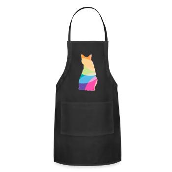 Rainbow cat - Adjustable Apron - black - Front - Julia (174cm)