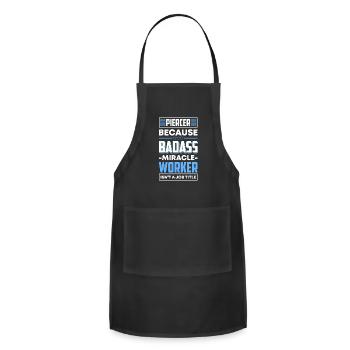 Piercer Pain Body Jewelry Piercing Studio - Adjustable Apron - black - Front - Julia (174cm)