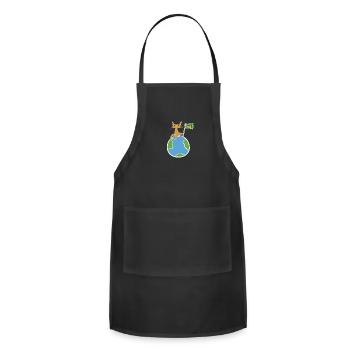 save planet earth icon - Adjustable Apron - black - Front - Julia (174cm)