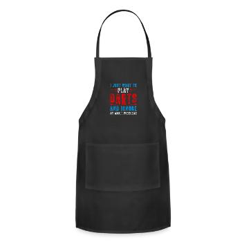 I Just Want to Throw Darts Funny Dart Throwing - Adjustable Apron - black - Front - Julia (174cm)