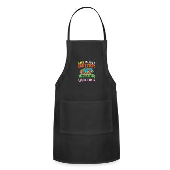 Sewers Design for Quilting Lover Quilting - Adjustable Apron - black - Front - Julia (174cm)