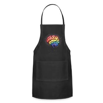 Rainbow Brain Embrace Difference - Adjustable Apron - black - Front - Julia (174cm)