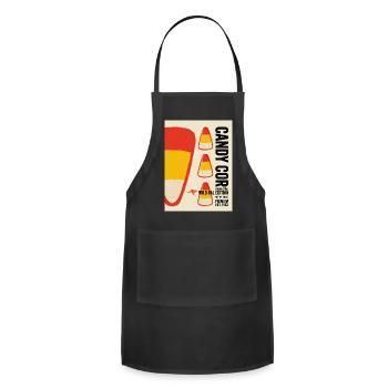 Candy Corn Vintage Label Retro Halloween Sweet - Adjustable Apron - black - Front - Julia (174cm)