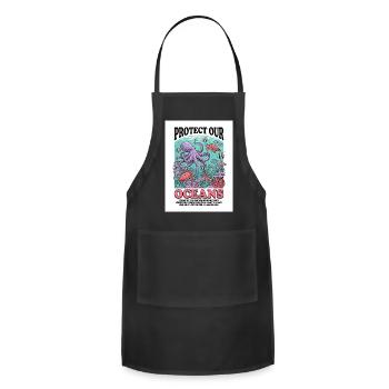 Protect Our Oceans Undersea Life - Adjustable Apron - black - Front - Julia (174cm)