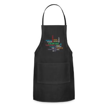 Volunteer Helping Volunteering Volunteers Charity - Adjustable Apron - black - Front - Julia (174cm)