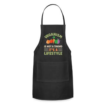 Veganism Is Not A Trend It s A Lifestyle - Adjustable Apron - black - Front - Julia (174cm)