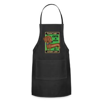 Dachshund Logic - Adjustable Apron - black - Front - Julia (174cm)
