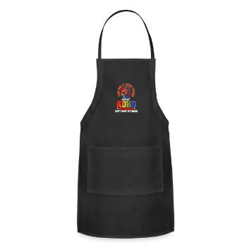 ADHD Awareness Good Attention Deficit Warrior - Adjustable Apron - black - Front - Julia (174cm)