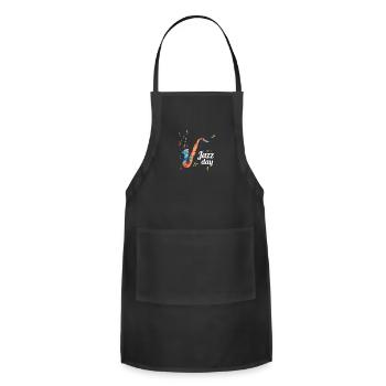 Jazz music improvisation festival - Adjustable Apron - black - Front - Julia (174cm)