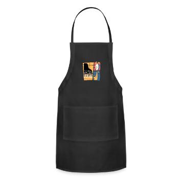 Jazz music improvisation festival - Adjustable Apron - black - Front - Julia (174cm)