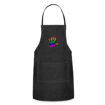 Rainbow Connection Embrace ,Happy Pride - Adjustable Apron - black - Front - Julia (174cm)