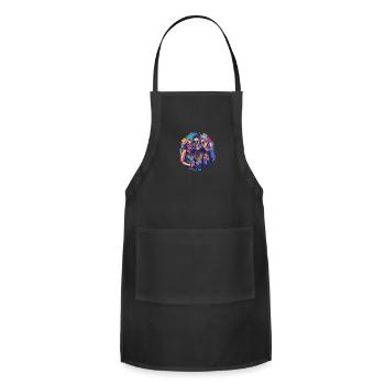 Rainbow Connection Embrace ,Happy Pride - Adjustable Apron - black - Front - Julia (174cm)