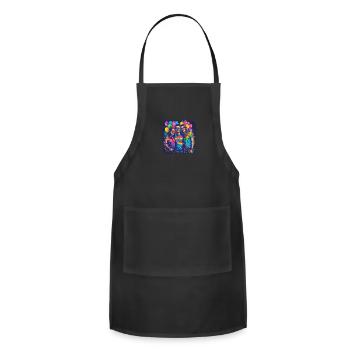 Rainbow Connection Embrace ,Happy Pride - Adjustable Apron - black - Front - Julia (174cm)