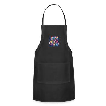 Rainbow Connection Embrace ,Happy Pride - Adjustable Apron - black - Front - Julia (174cm)