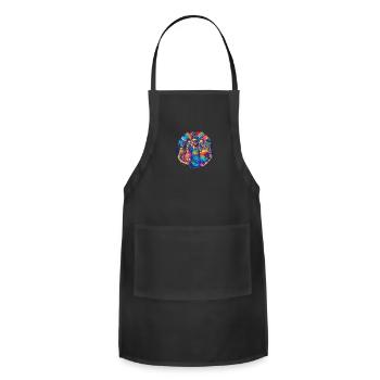 Rainbow Connection Embrace ,Happy Pride - Adjustable Apron - black - Front - Julia (174cm)